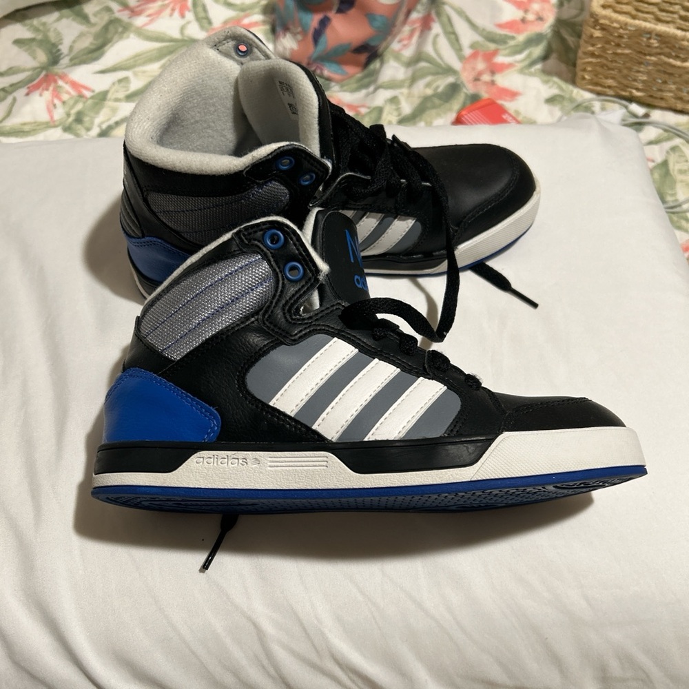 adidas neo Black and Blue High-Top Sneakers